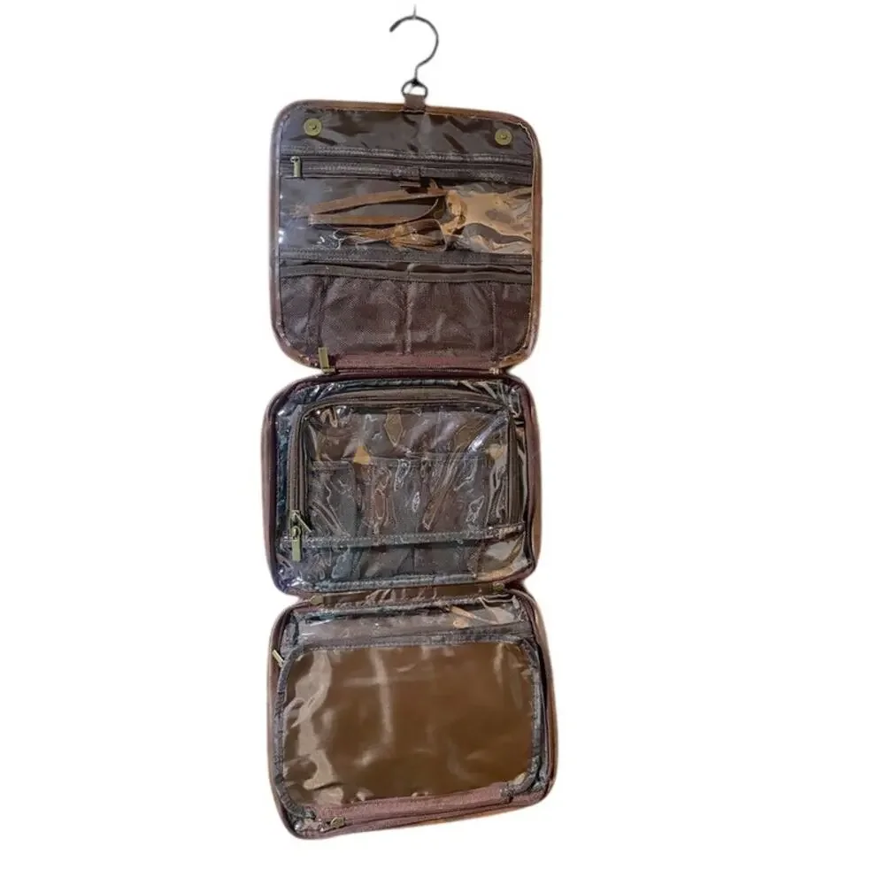 H&M Brown Travel Toiletry Bag Makeup Shaving Organizer Dopp Kit Men Women